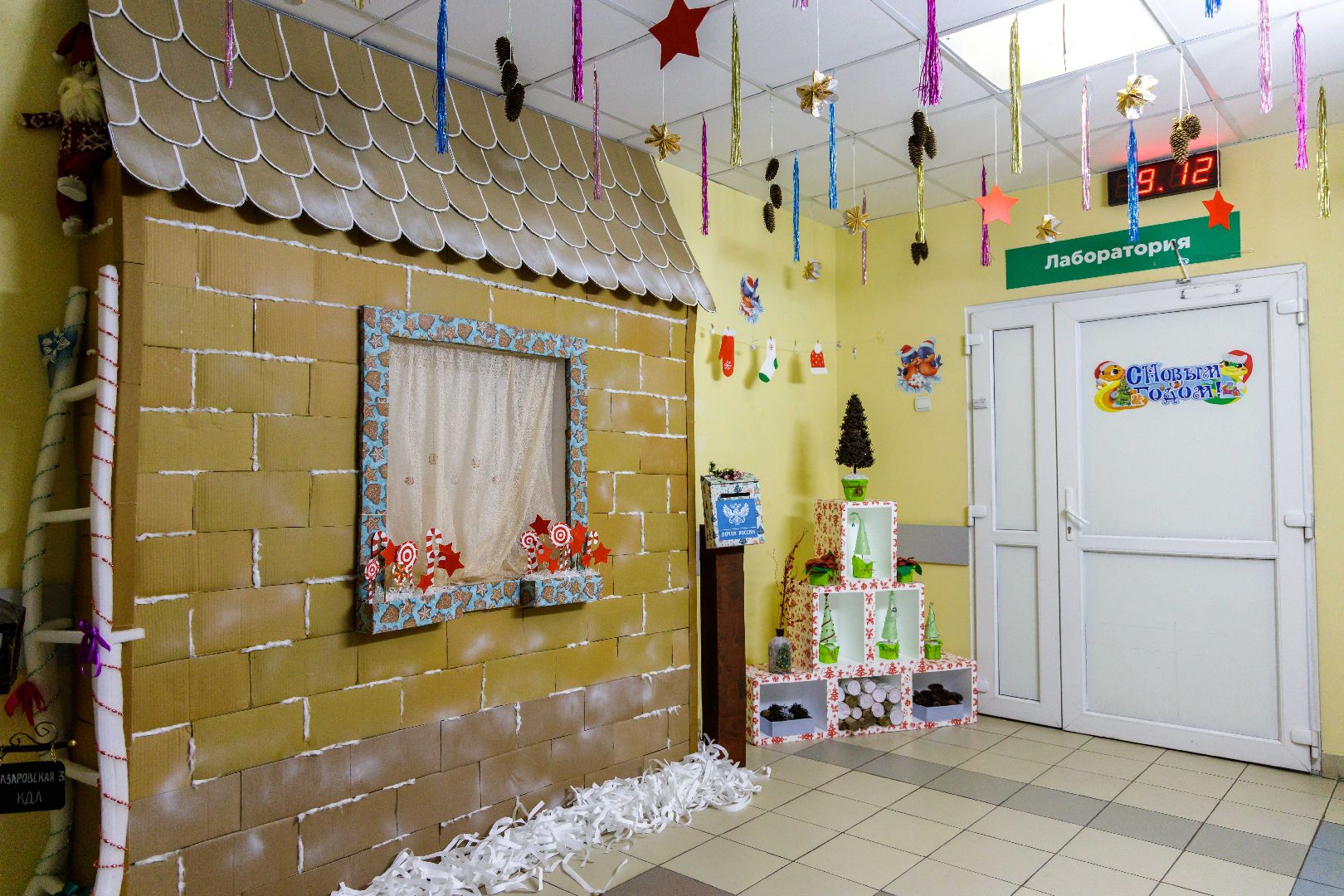 люберцы, люберецкая больница, новогоднее оформление, вертикалка,