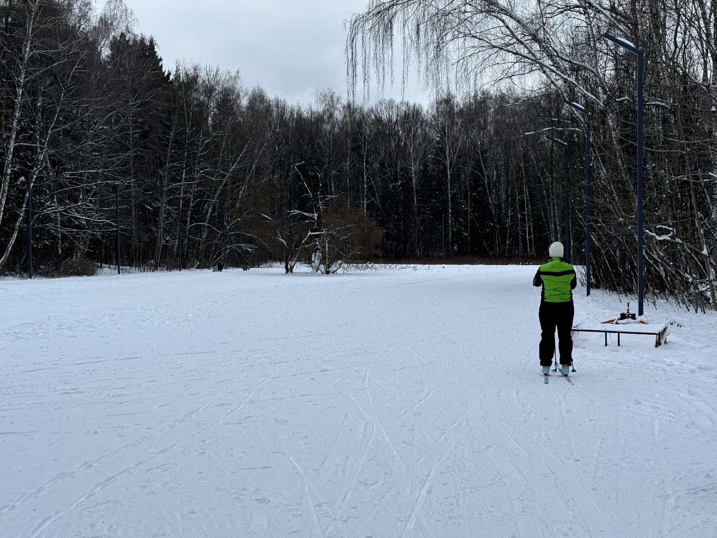 зима в подмомсковье, зима в парках, Лыжные трассы, лыжная база, прокат лыж,Парк Апаринки,