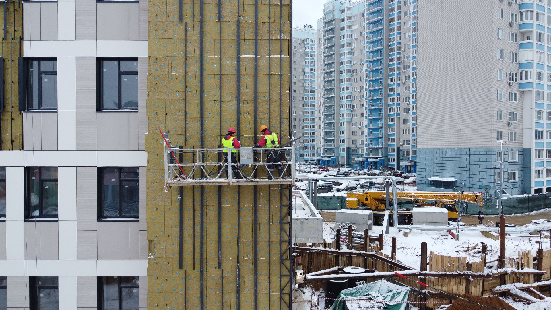 видео с коптера, строительство, поликлиника, ленинский городской округ,