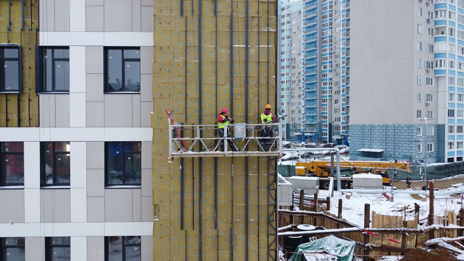 видео с коптера, строительство, поликлиника, ленинский городской округ,