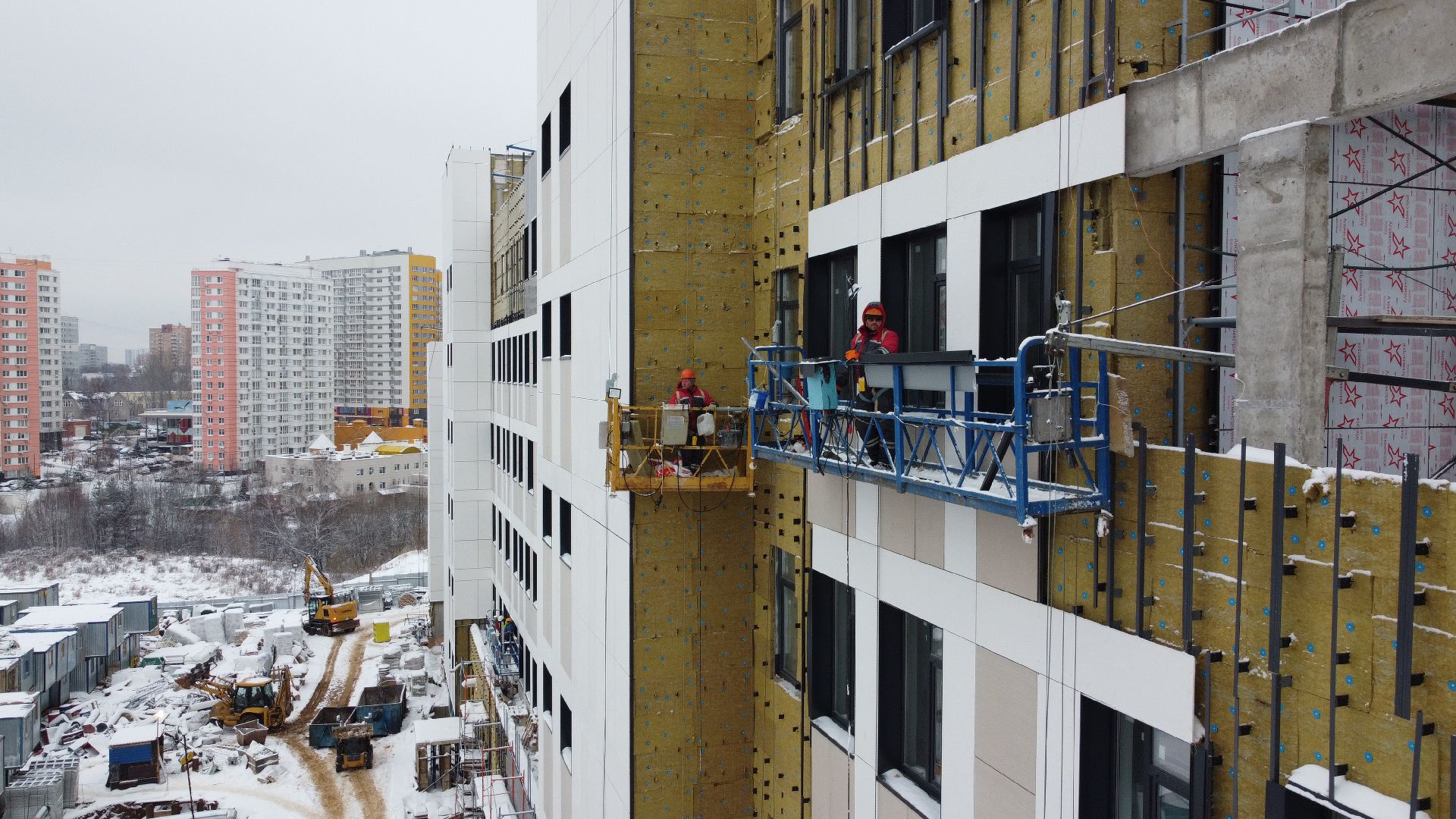 видео с коптера, строительство, поликлиника, ленинский городской округ,