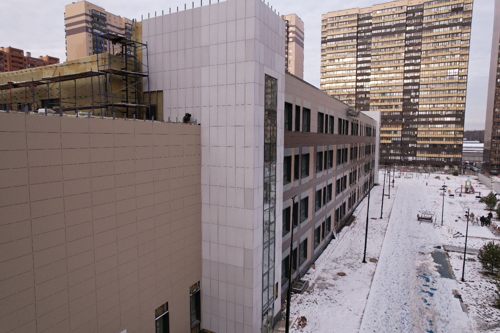 видео с коптера, школа, реутов,