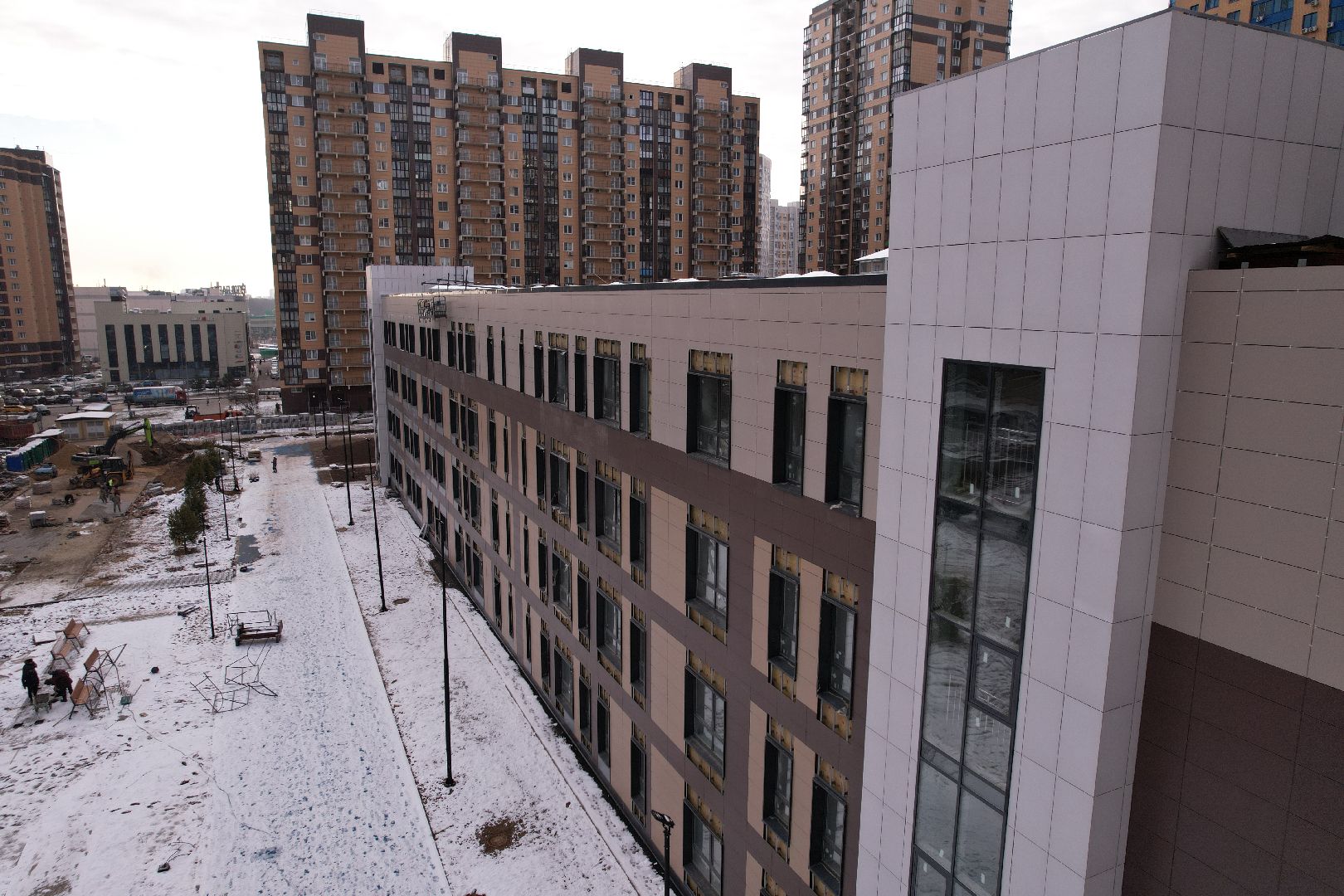 видео с коптера, школа, реутов,