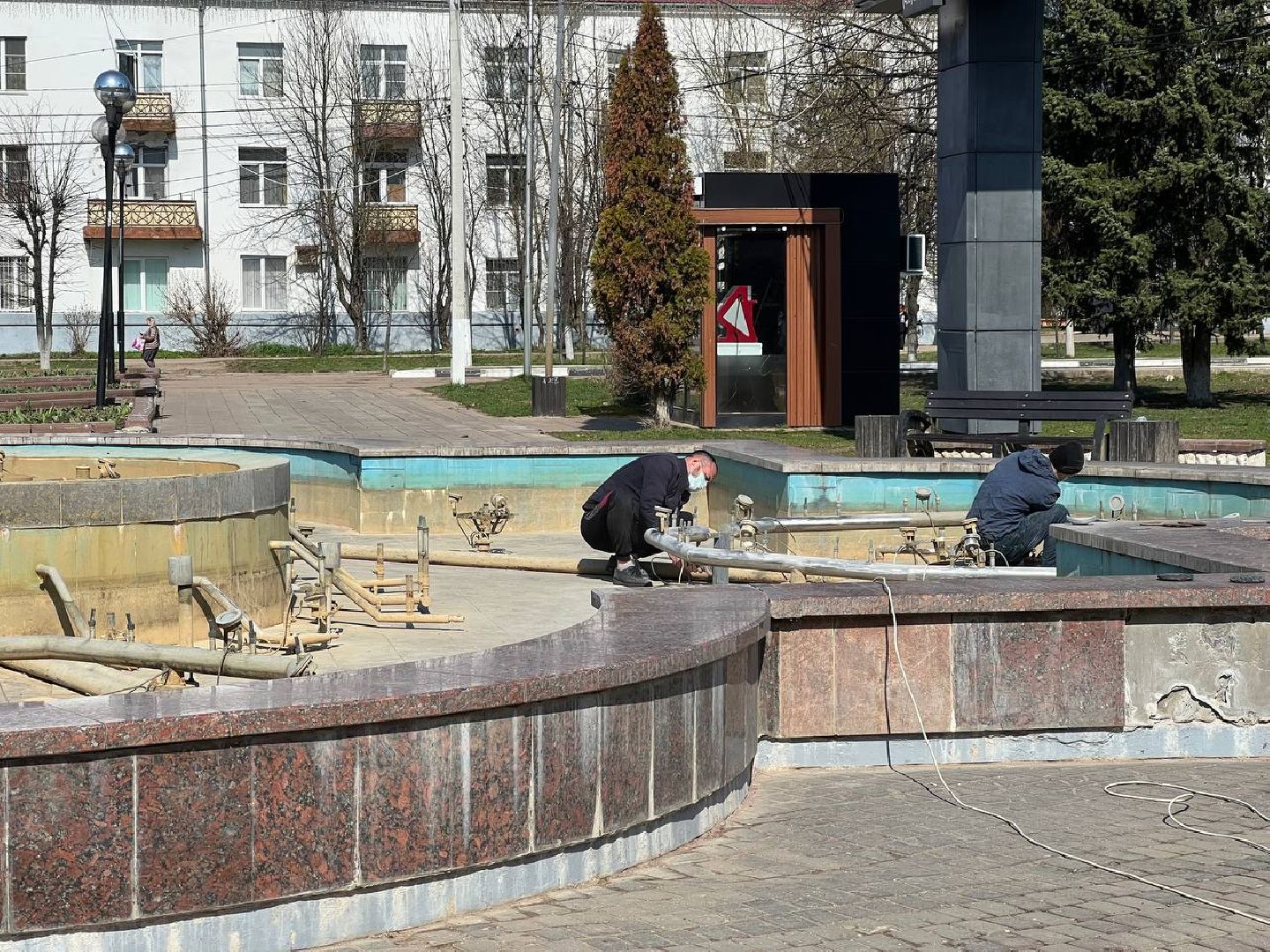Солнечногорск, советская площадь, фонтан, открытие, работы