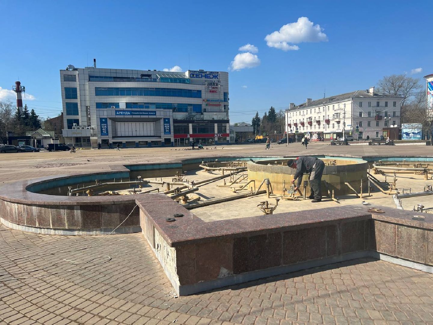 Солнечногорск, советская площадь, фонтан, открытие, работы