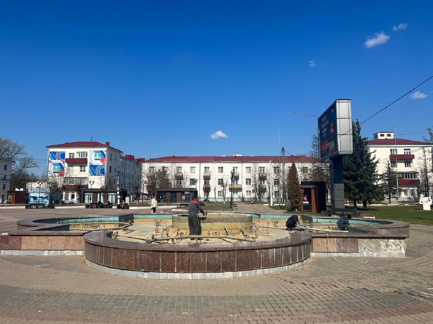 Солнечногорск, советская площадь, фонтан, открытие, работы