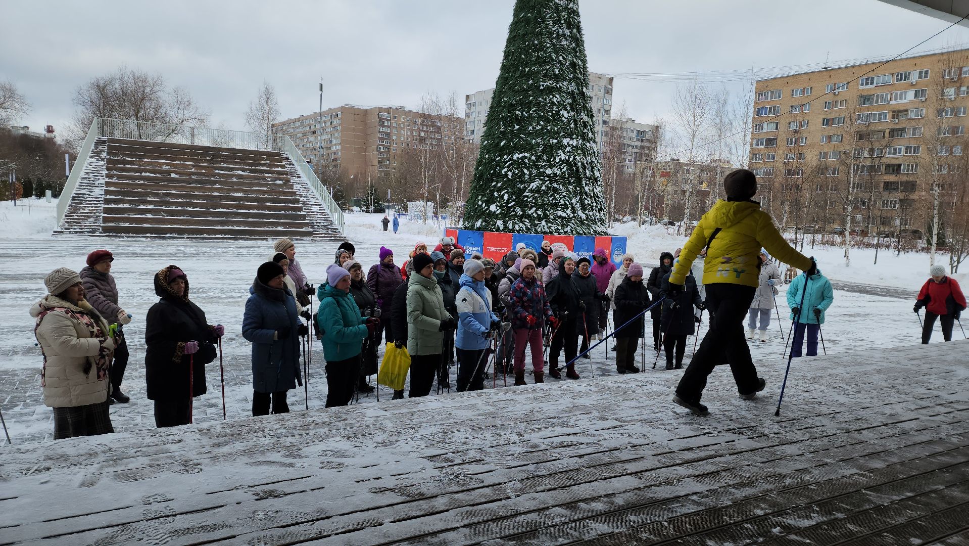 скандинавская ходьба, Мастер-класс, спорт на улице, Лобня,