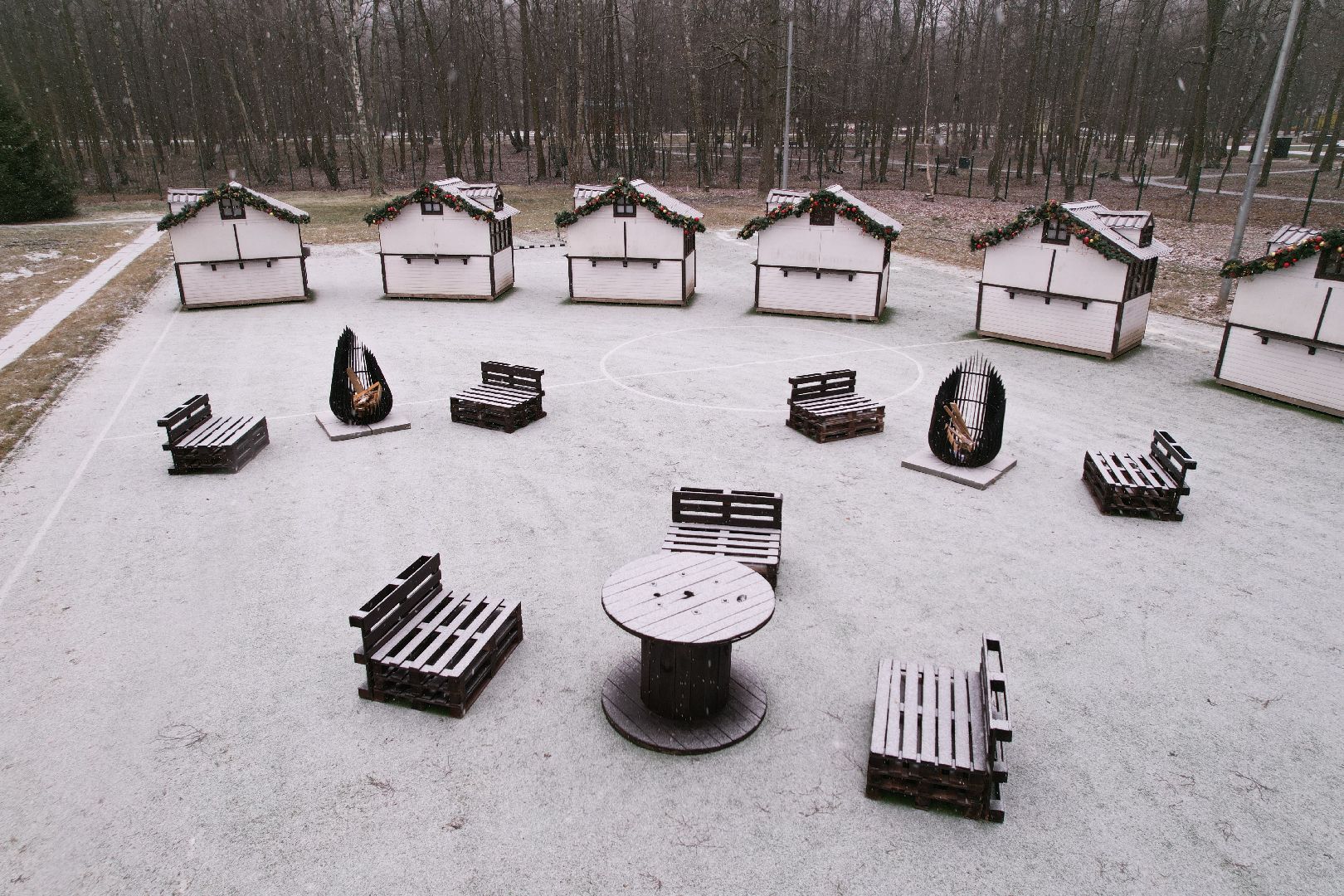 видео с коптера, благоустройство, каток, ступино,