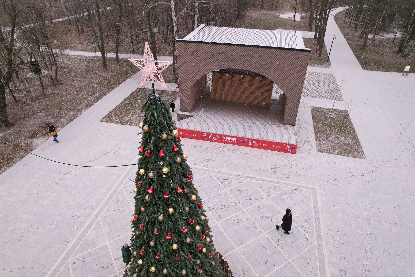 видео с коптера, благоустройство, каток, ступино,