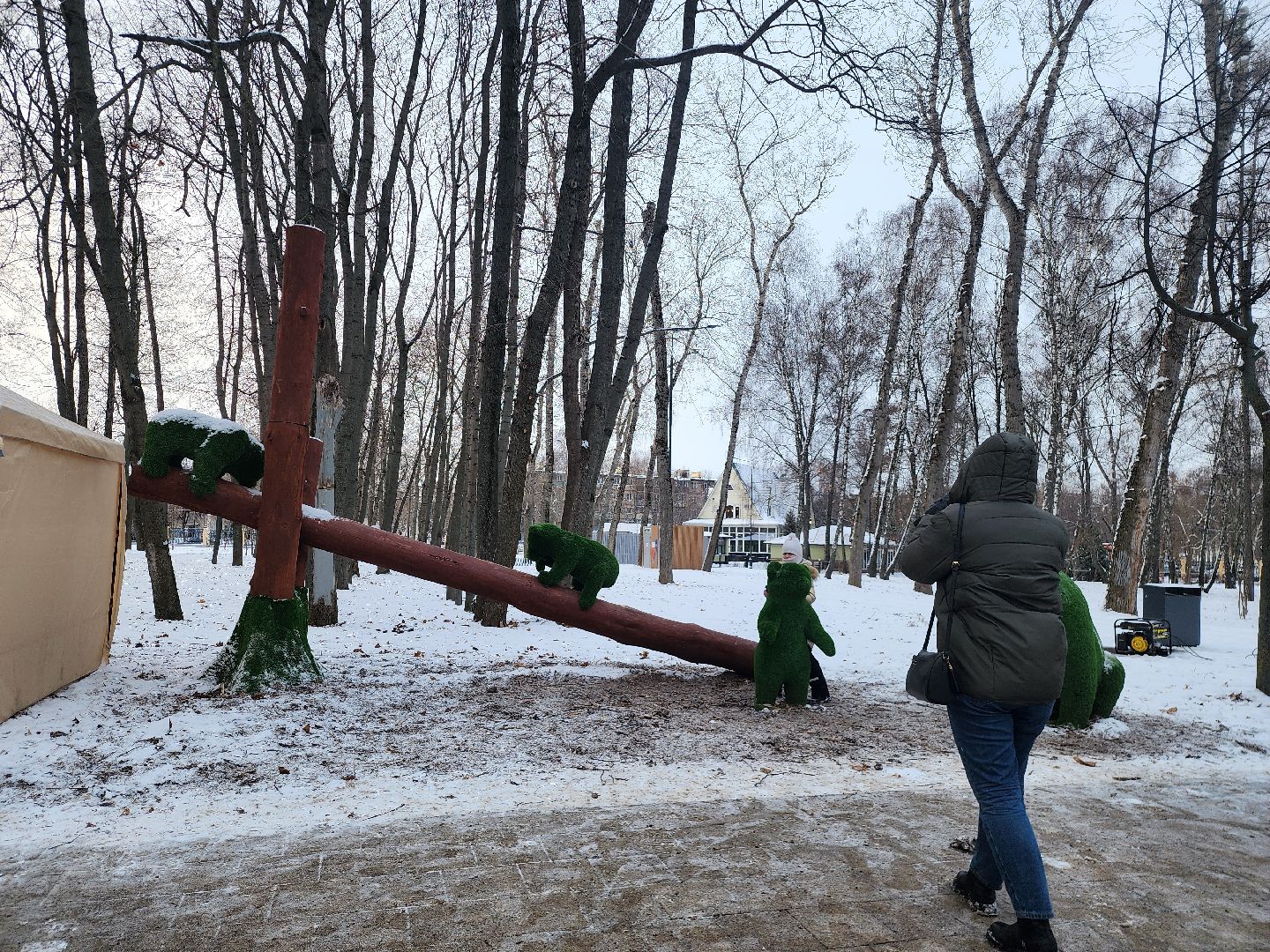 коломна, парк мира, новогоднее украшение, вертикалки,