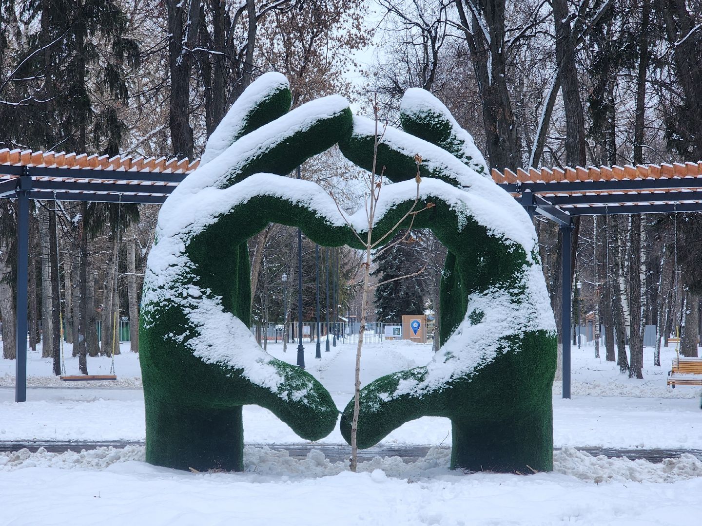 коломна, парк мира, новогоднее украшение, вертикалки,