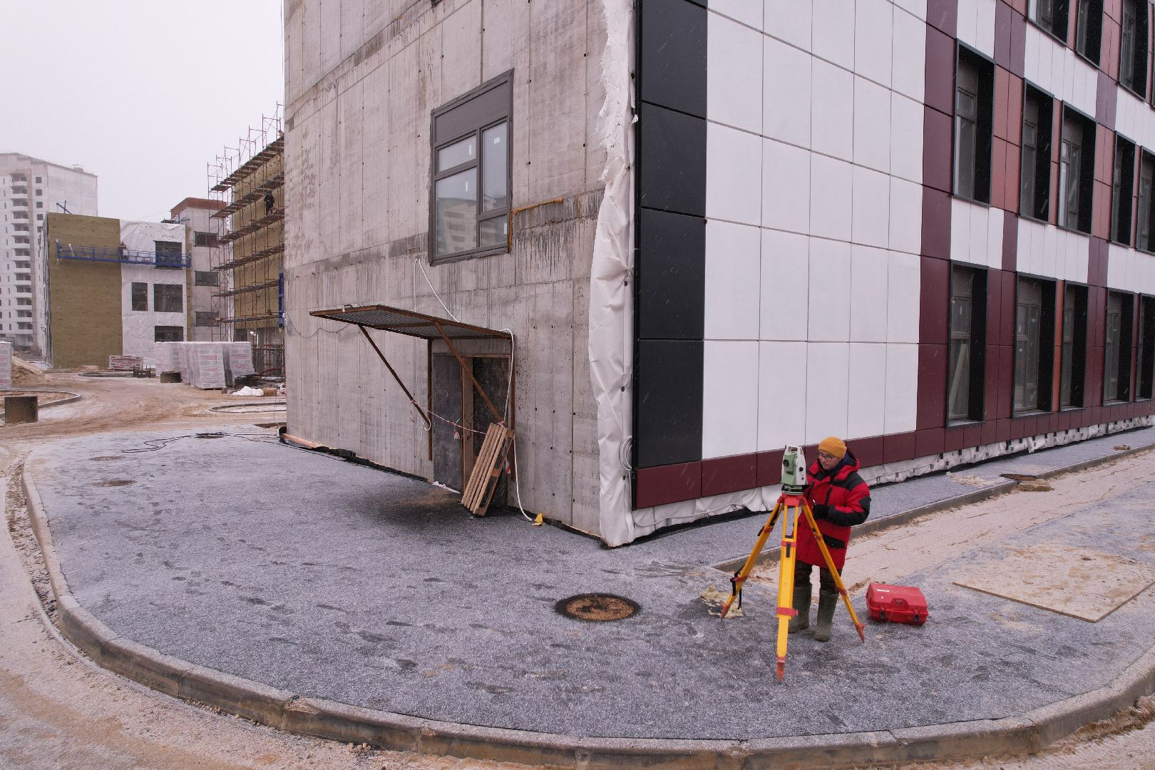 видео с коптера, ступино, школа, строительство,