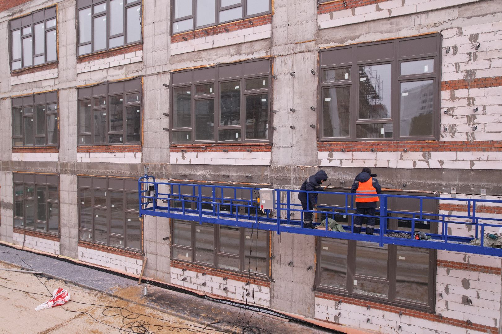 видео с коптера, ступино, школа, строительство,