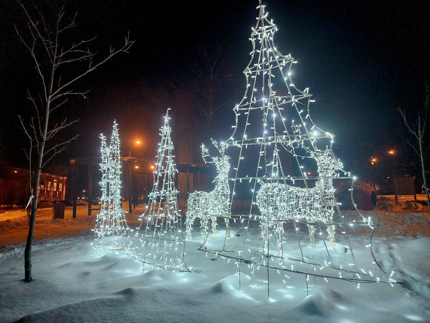вертикалки, куровское, орехово-зуевский округ, новогоднее оформление, детский сквер,