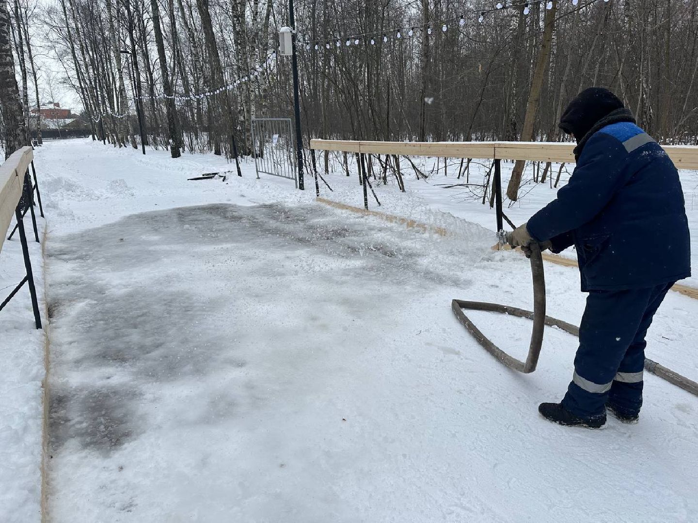 каток в парке, парки домодедово,