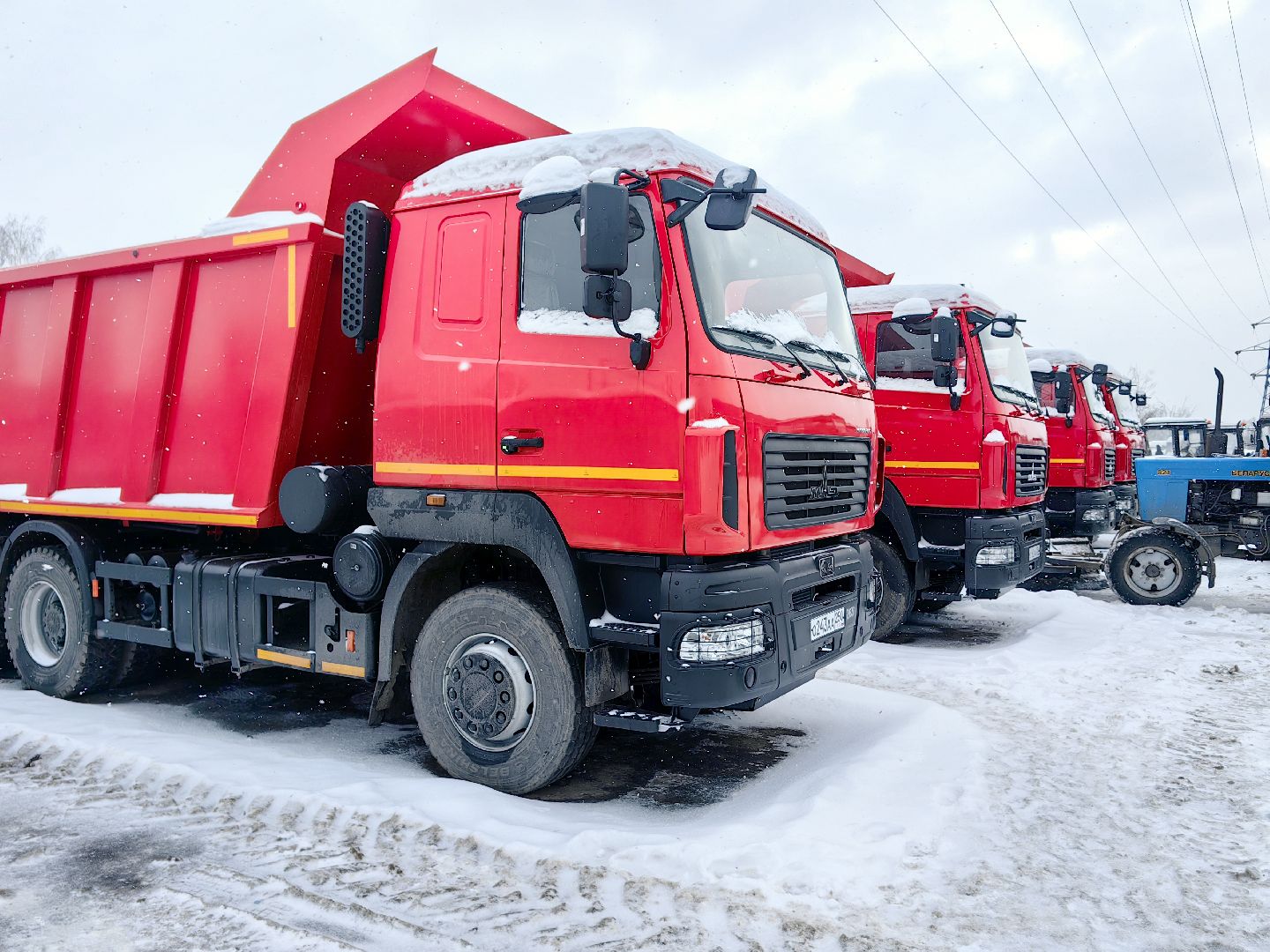 самосвал, техника, автопарк, снег, погрузчики, вертикалки