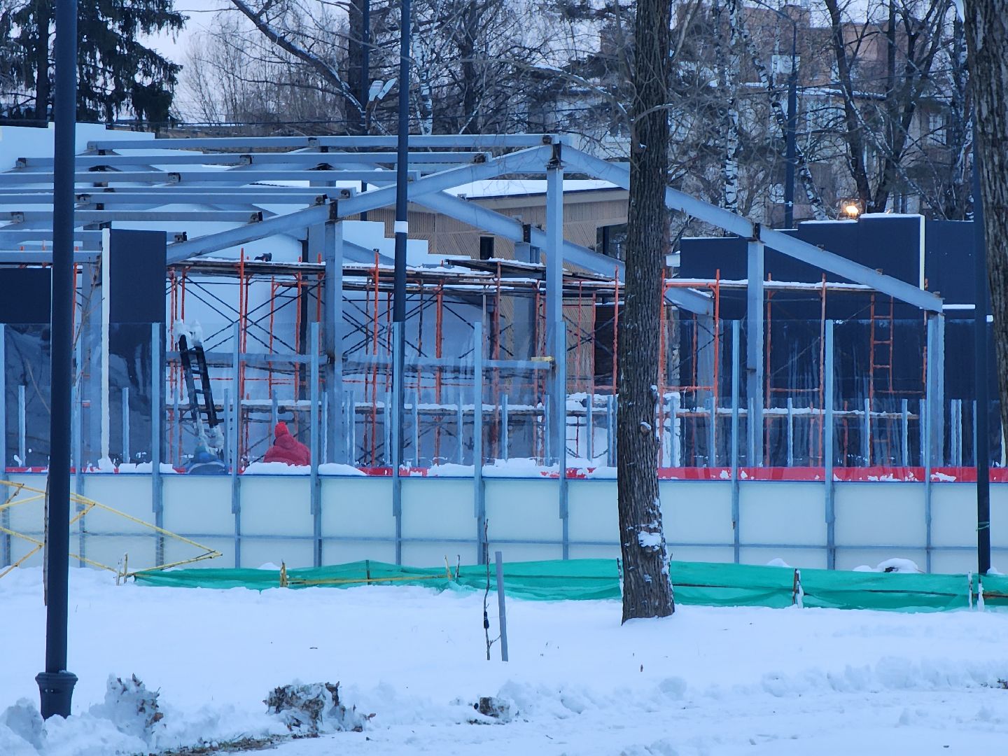 Коломна, каток, каток с искусственным льдом, зима в подмосковье,