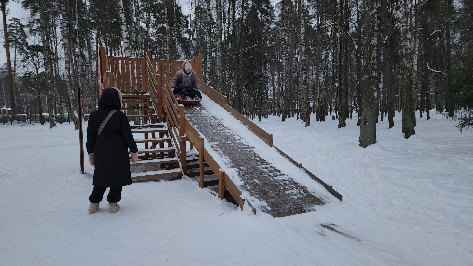 тюбинговая горка, зимние развлечения, Центральный парк, Ногинск, Богородский городской округ, вертикалки