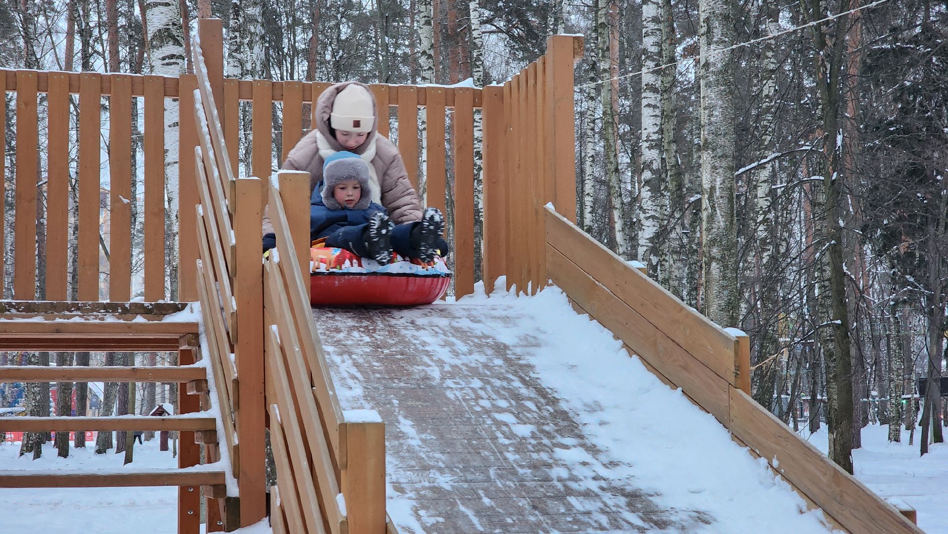 тюбинговая горка, зимние развлечения, Центральный парк, Ногинск, Богородский городской округ, вертикалки