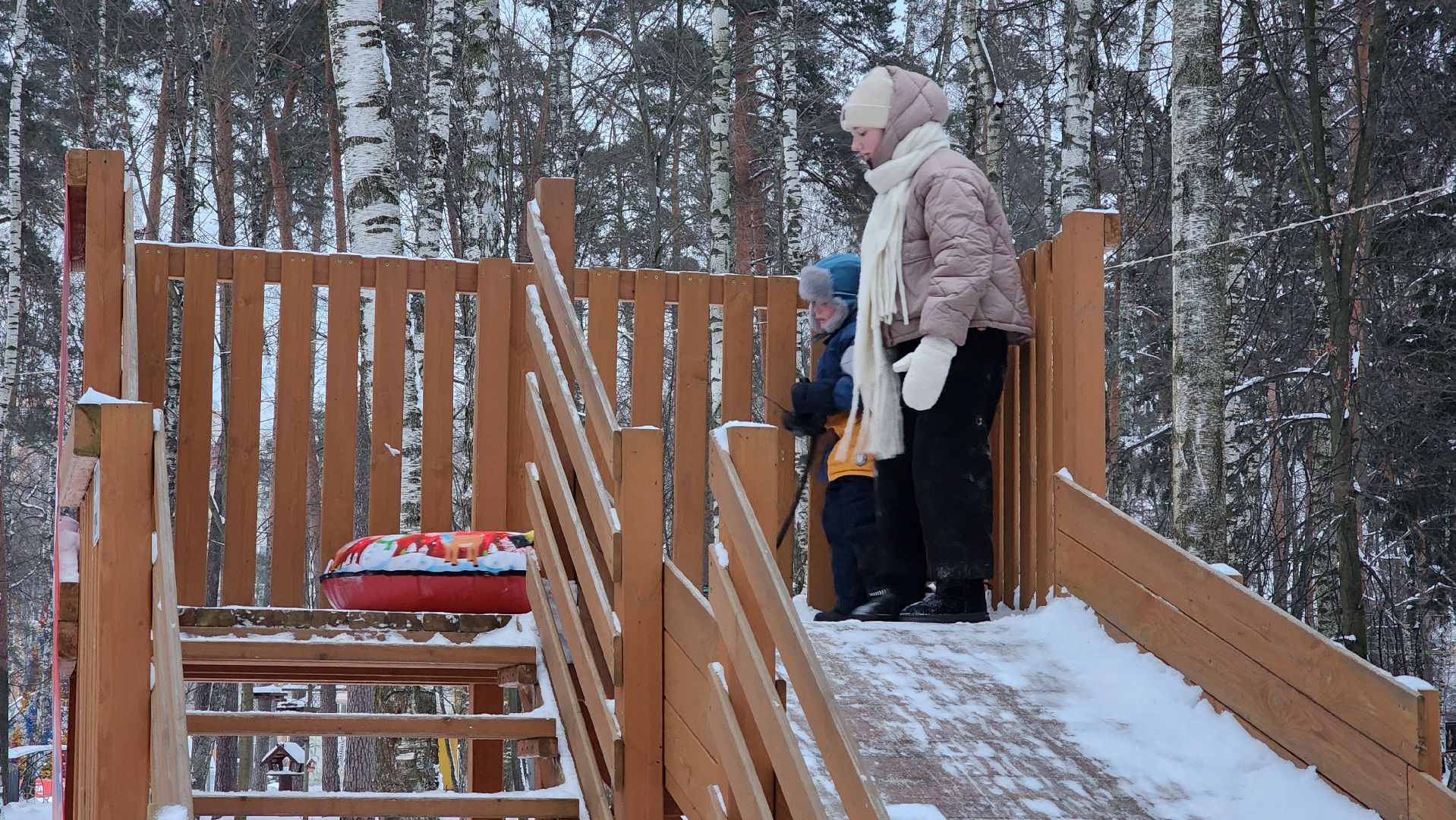тюбинговая горка, зимние развлечения, Центральный парк, Ногинск, Богородский городской округ, вертикалки
