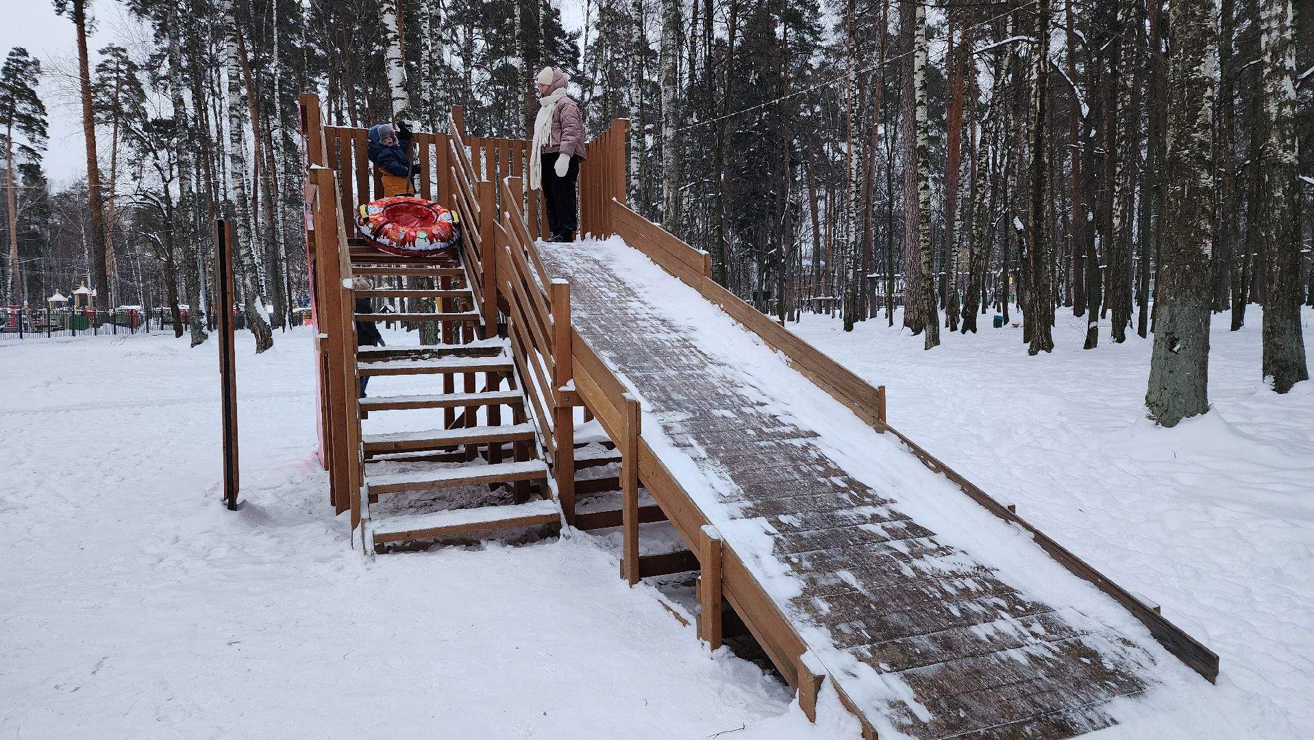 тюбинговая горка, зимние развлечения, Центральный парк, Ногинск, Богородский городской округ, вертикалки