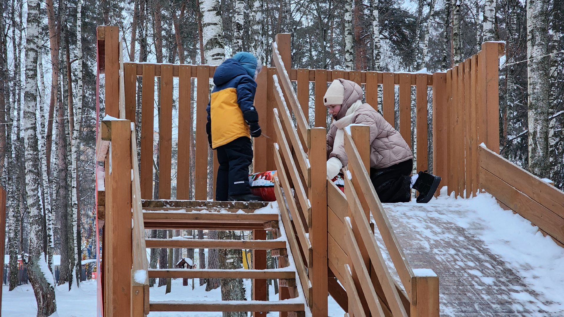 тюбинговая горка, зимние развлечения, Центральный парк, Ногинск, Богородский городской округ, вертикалки
