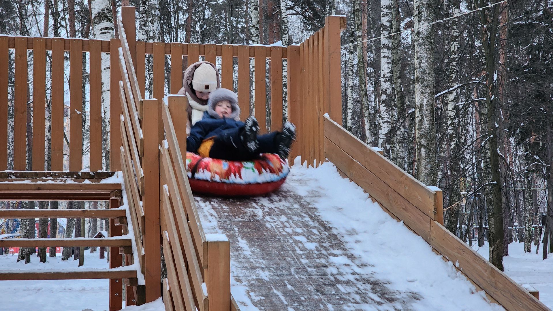 тюбинговая горка, зимние развлечения, Центральный парк, Ногинск, Богородский городской округ, вертикалки