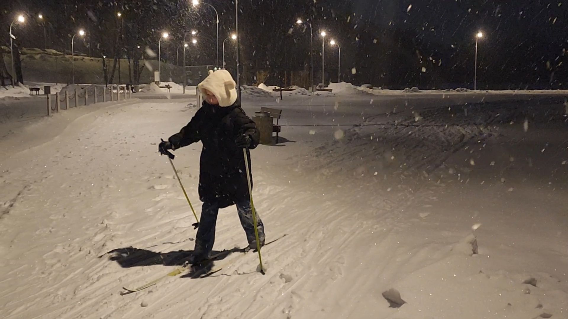 Бронницы, Парк Бронницкий луг, Катание на лыжах, Лыжная трасса в Бронницах,