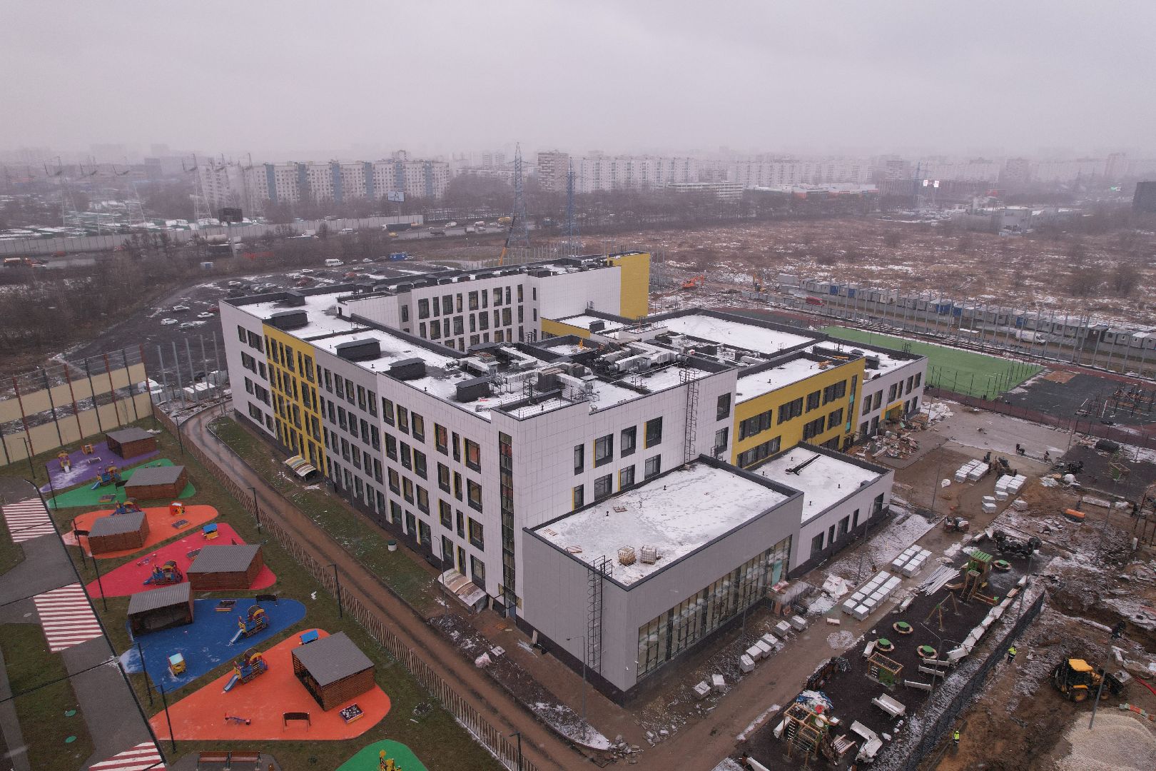 видео с коптера, школа, мытищи,