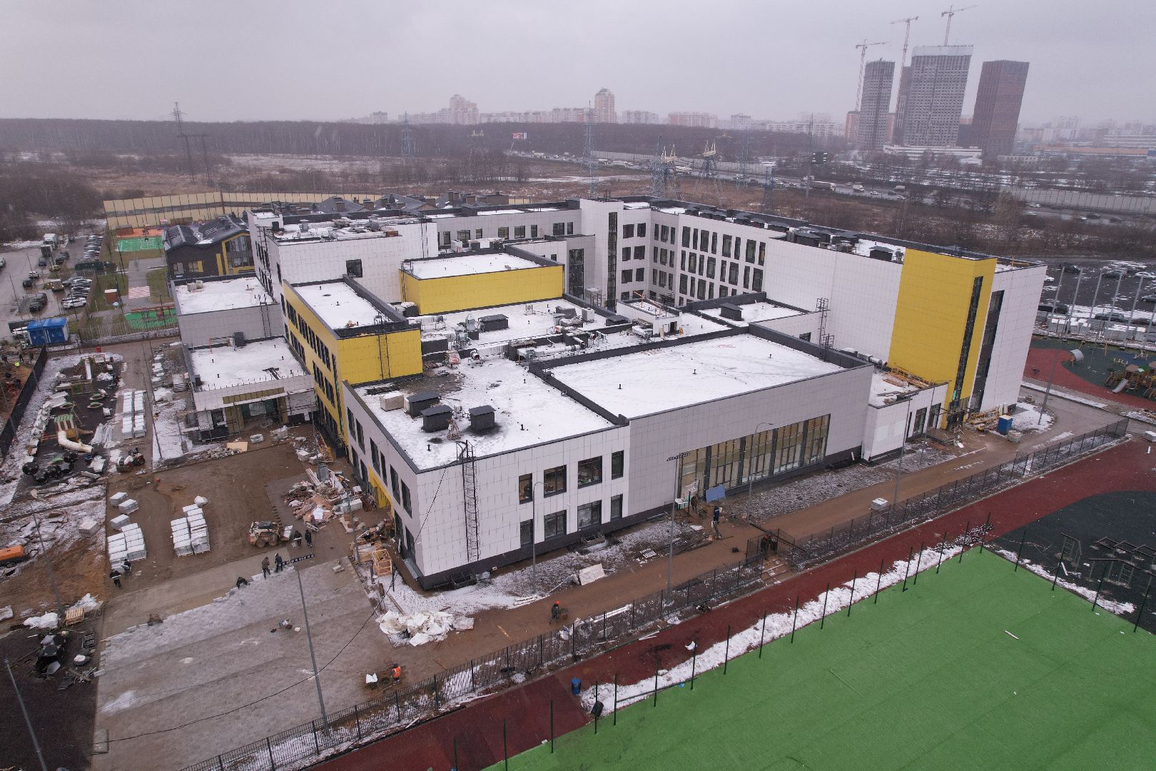 видео с коптера, школа, мытищи,