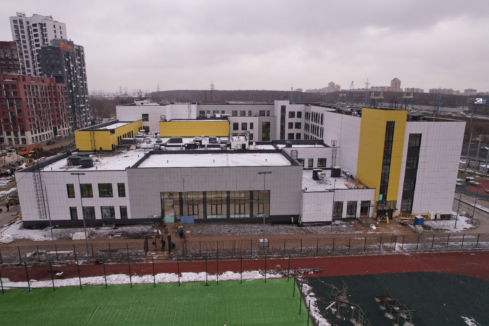 видео с коптера, школа, мытищи,