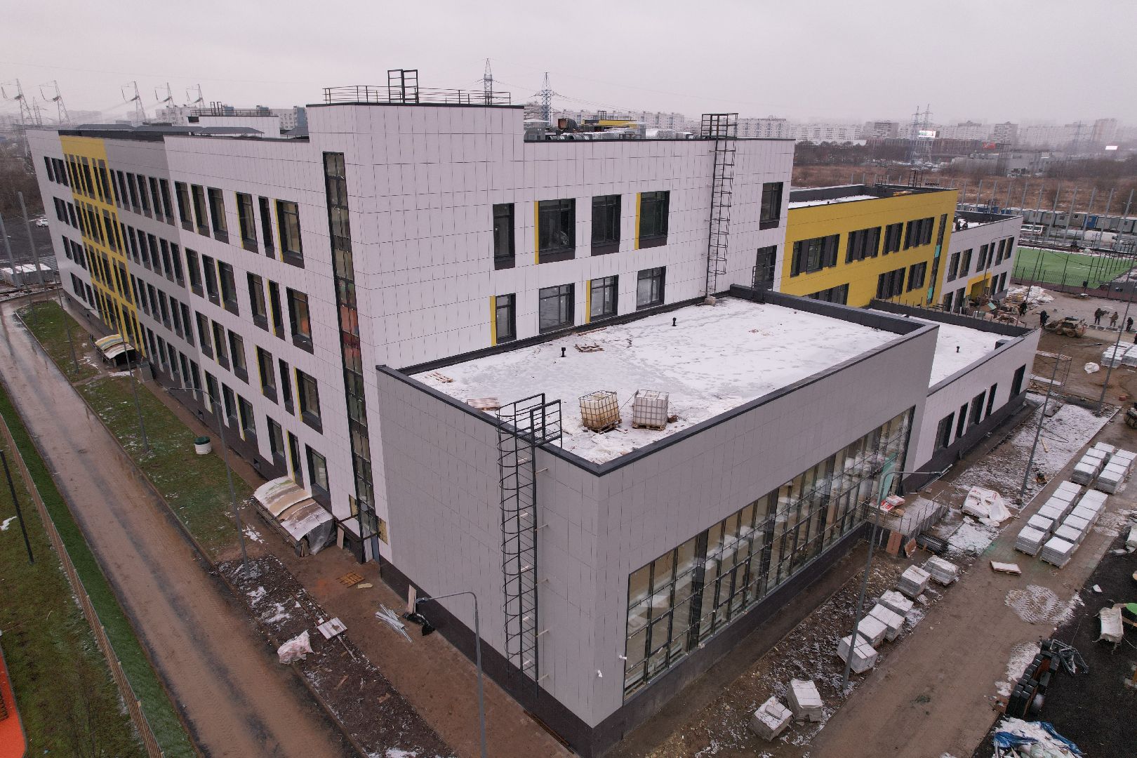 видео с коптера, школа, мытищи,