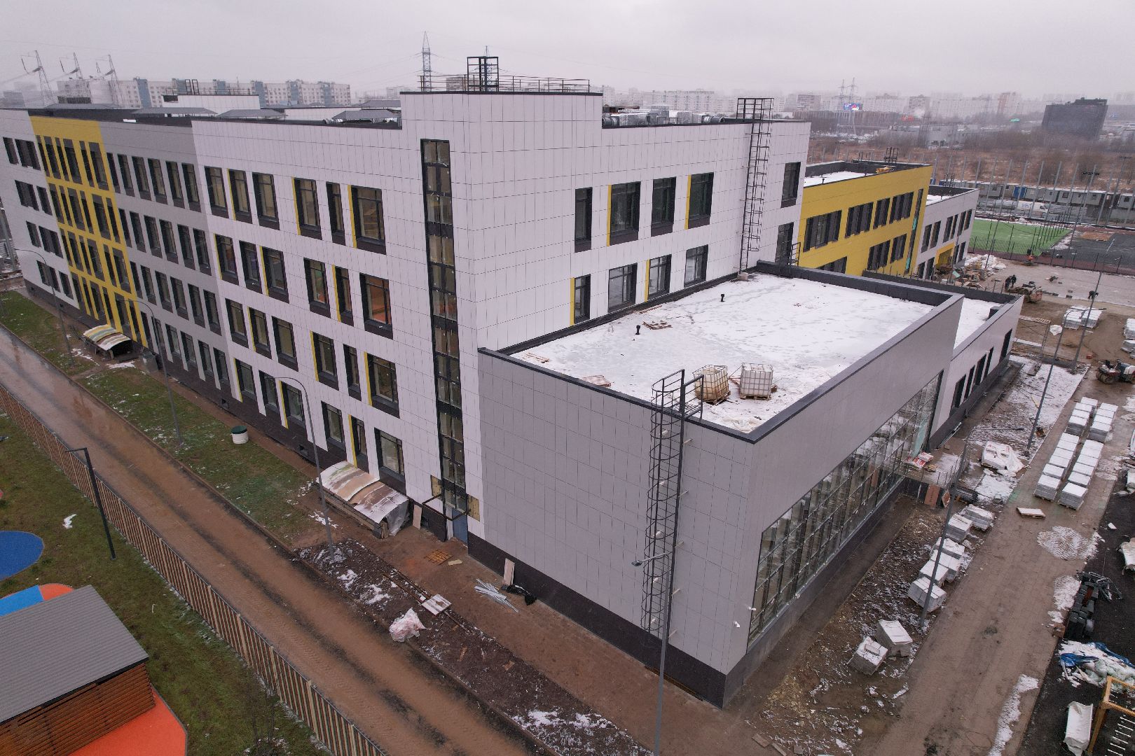 видео с коптера, школа, мытищи,