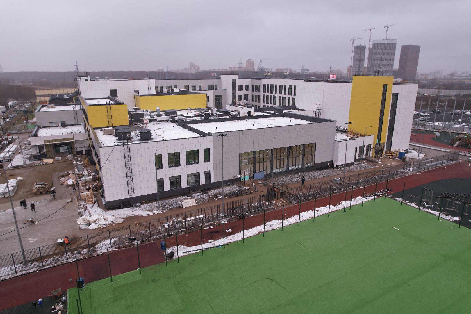 видео с коптера, школа, мытищи,