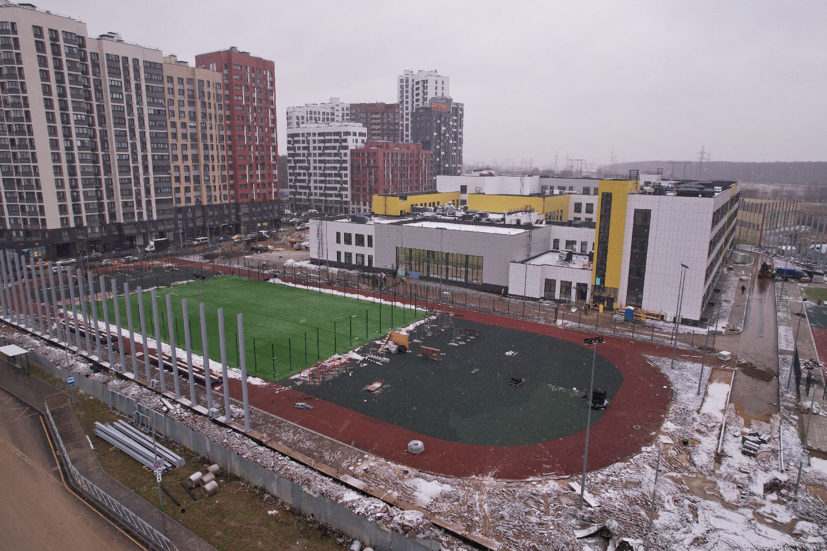 видео с коптера, школа, мытищи,