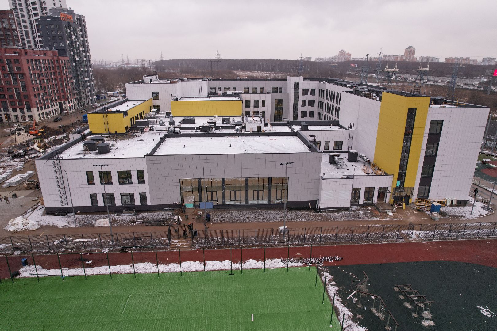 видео с коптера, школа, мытищи,