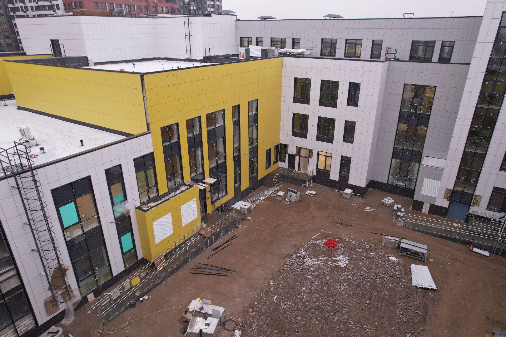 видео с коптера, школа, мытищи,