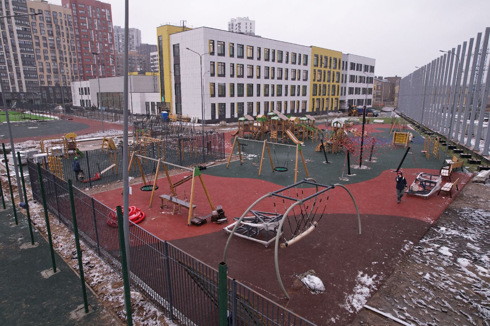 видео с коптера, школа, мытищи,