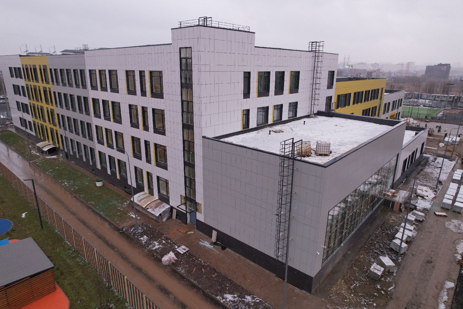 видео с коптера, школа, мытищи,