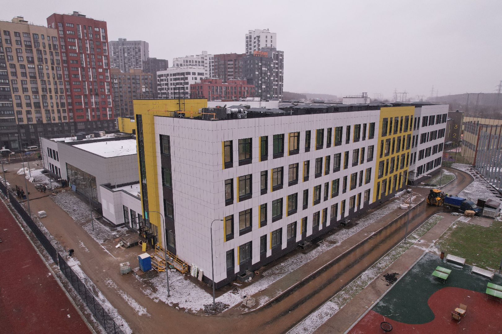 видео с коптера, школа, мытищи,