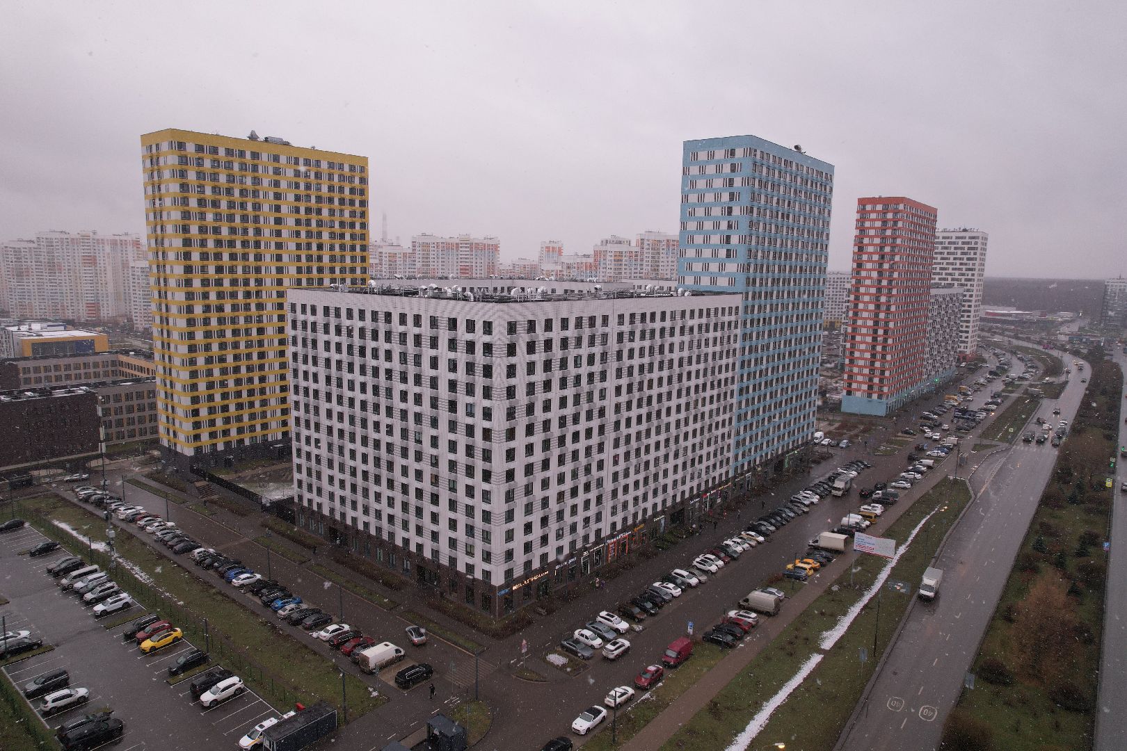 видео с коптера, строительство, мытищи,