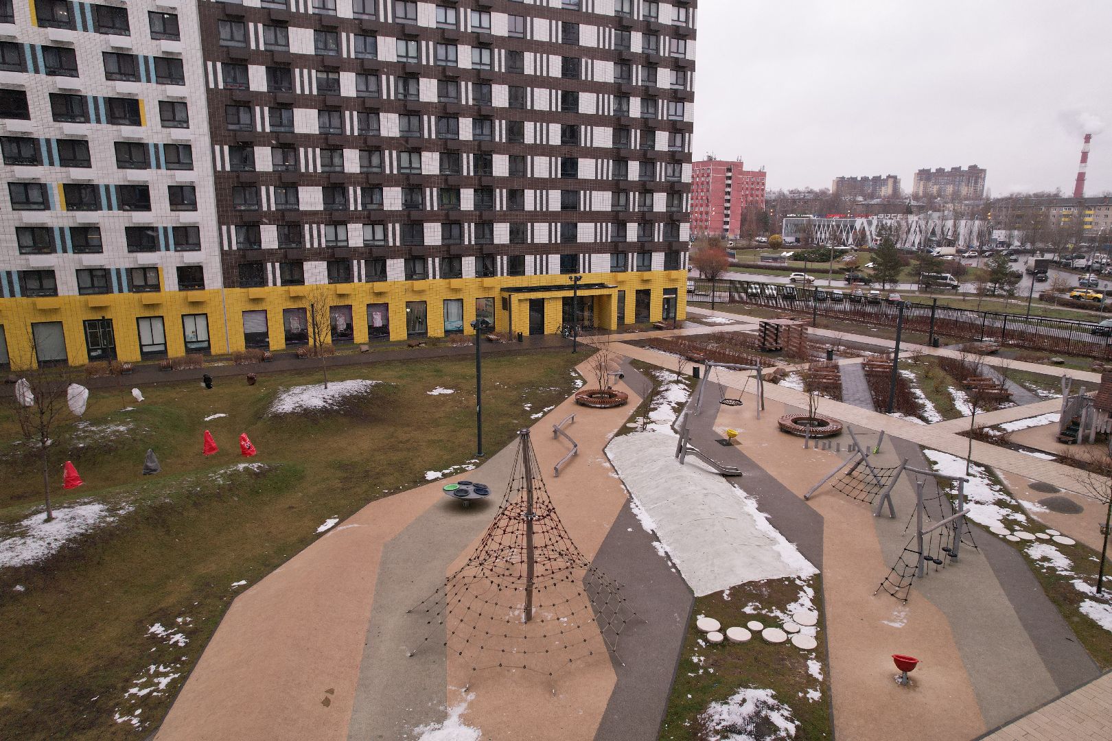 видео с коптера, строительство, мытищи,