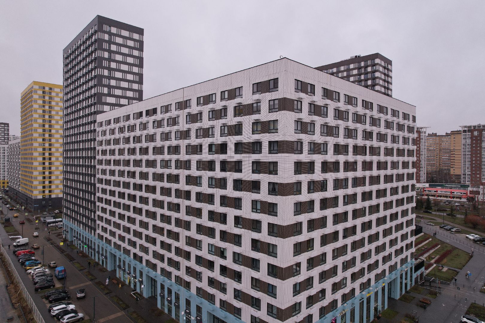 видео с коптера, строительство, мытищи,