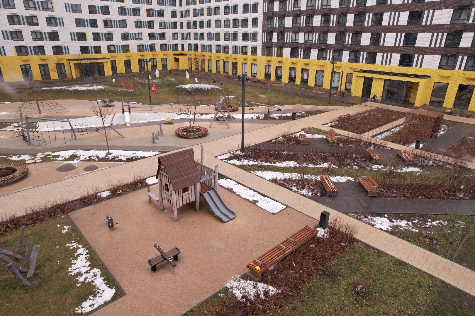 видео с коптера, строительство, мытищи,