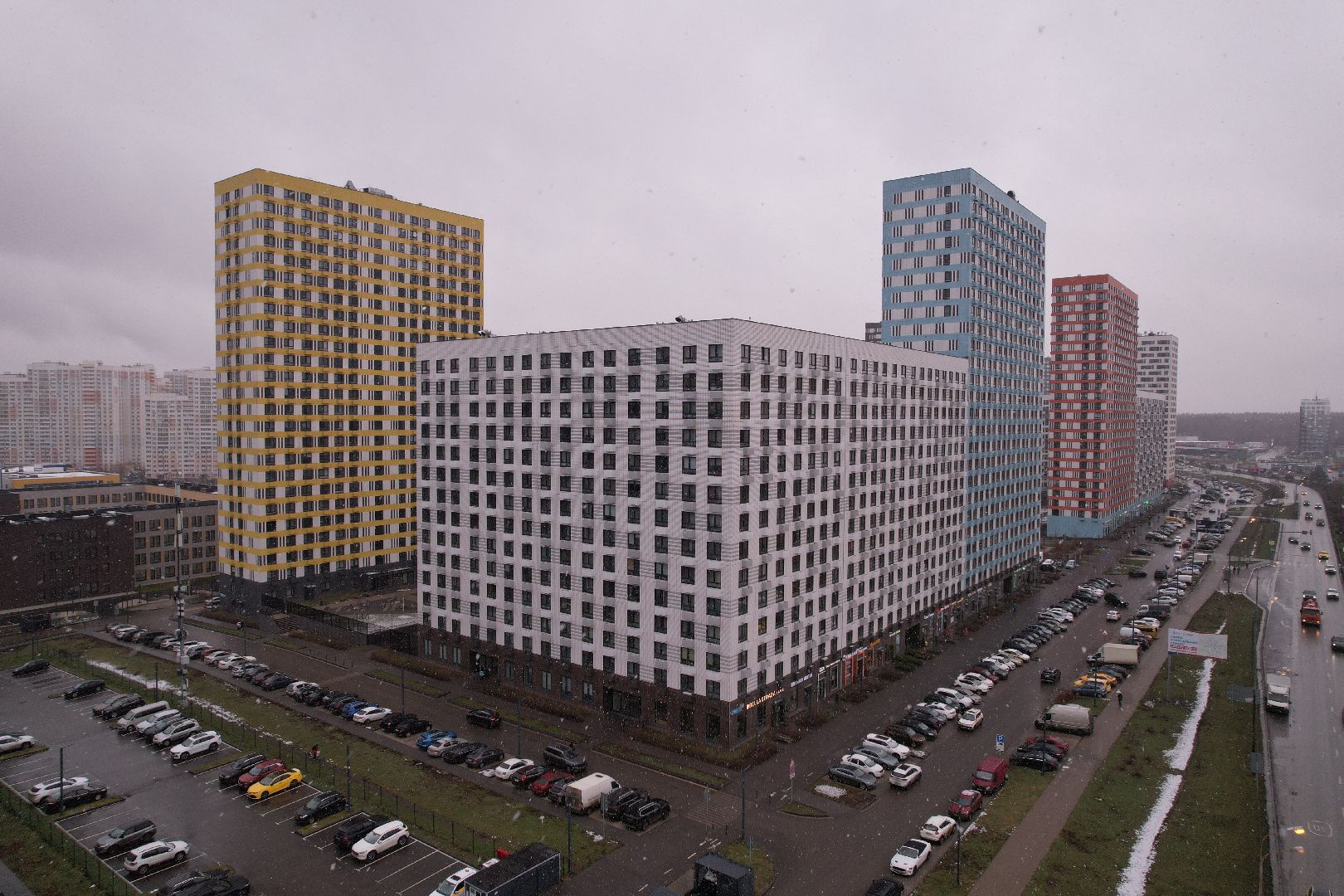 видео с коптера, строительство, мытищи,