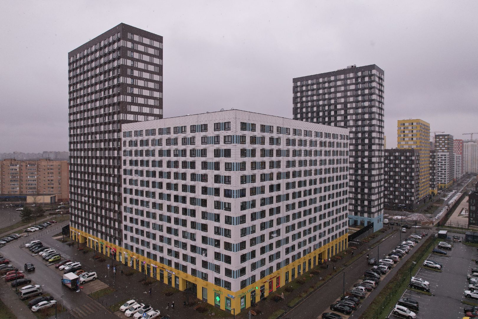 видео с коптера, строительство, мытищи,