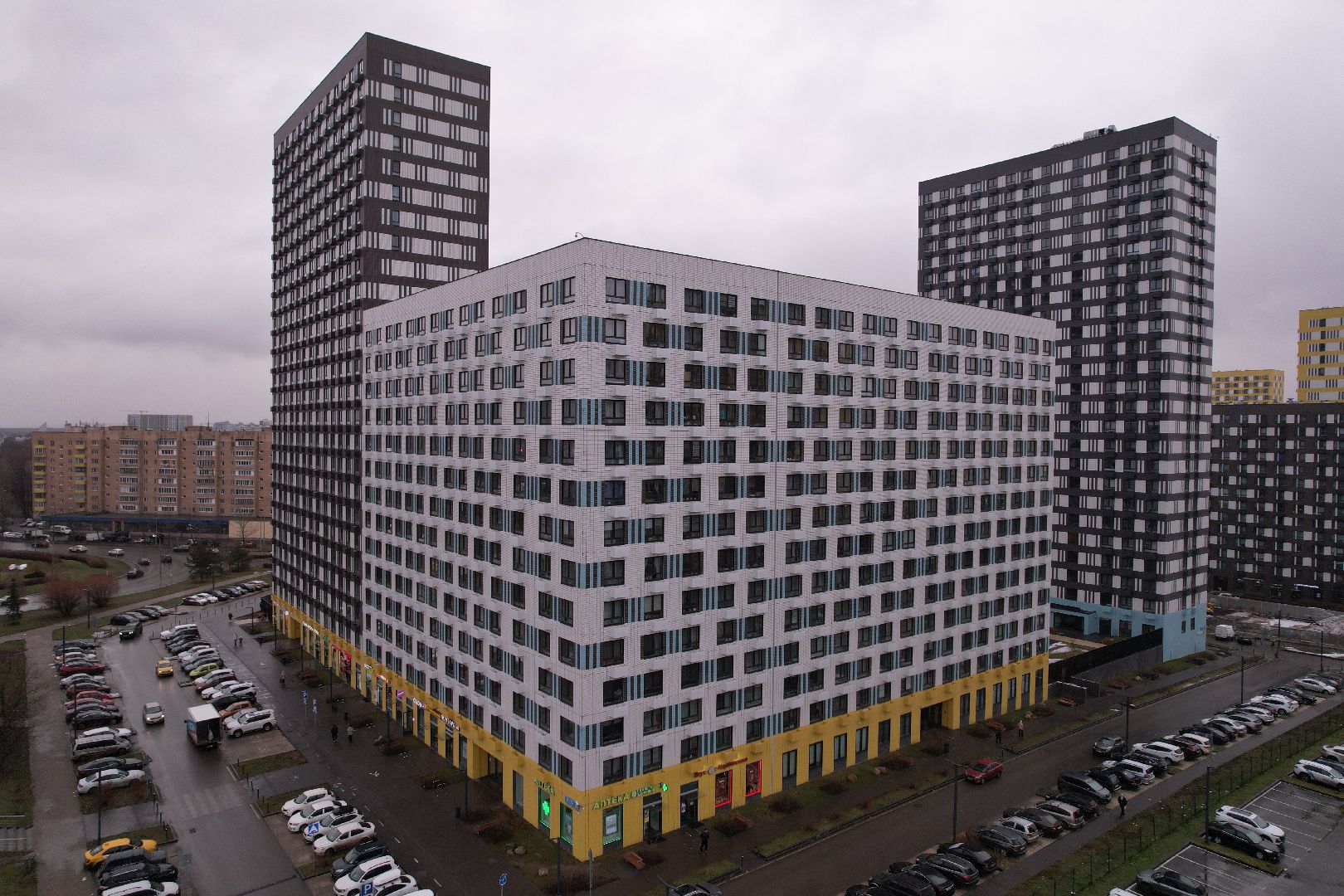 видео с коптера, строительство, мытищи,