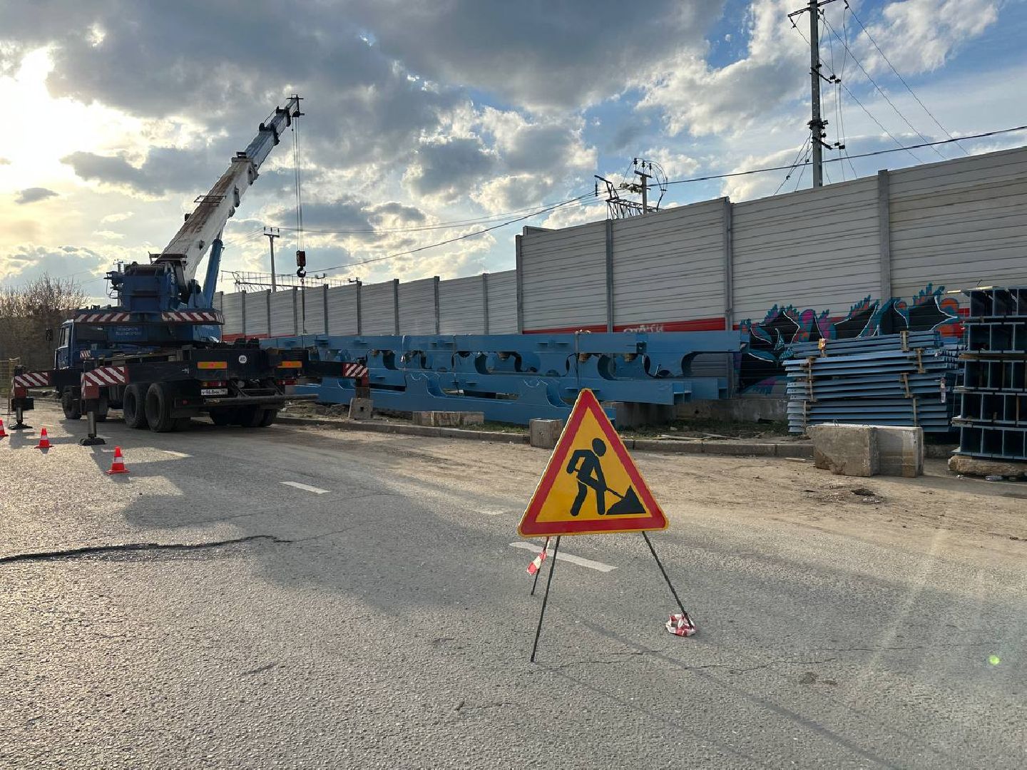 Реутов, строительство, переход, железная дорога, опоры, триплекс, строение