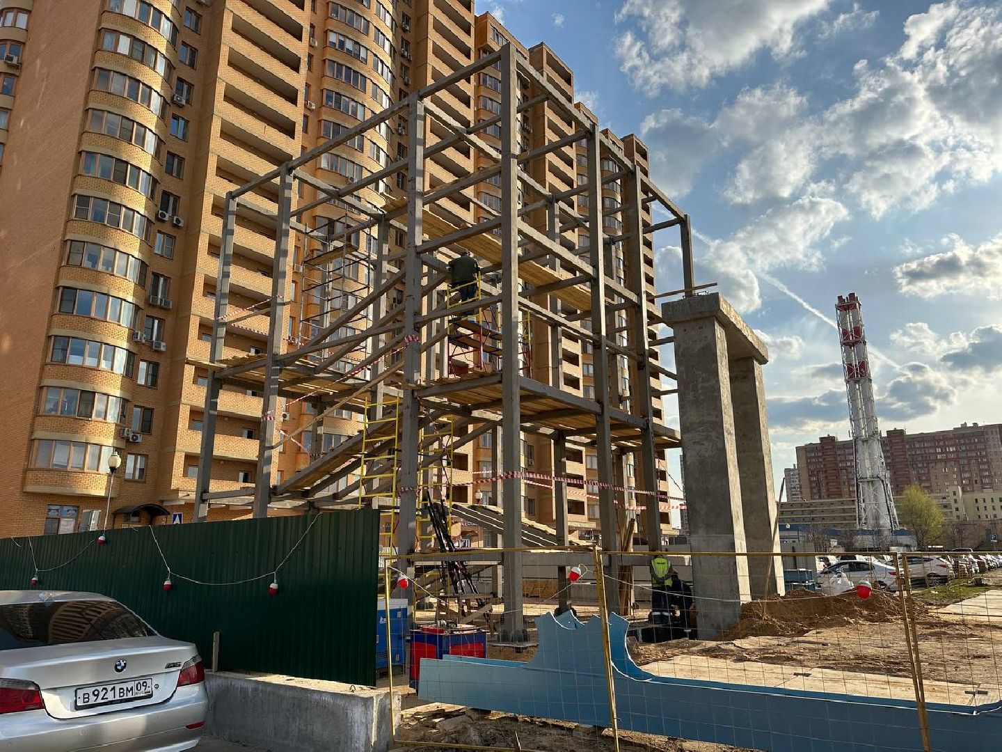 Реутов, строительство, переход, железная дорога, опоры, триплекс, строение