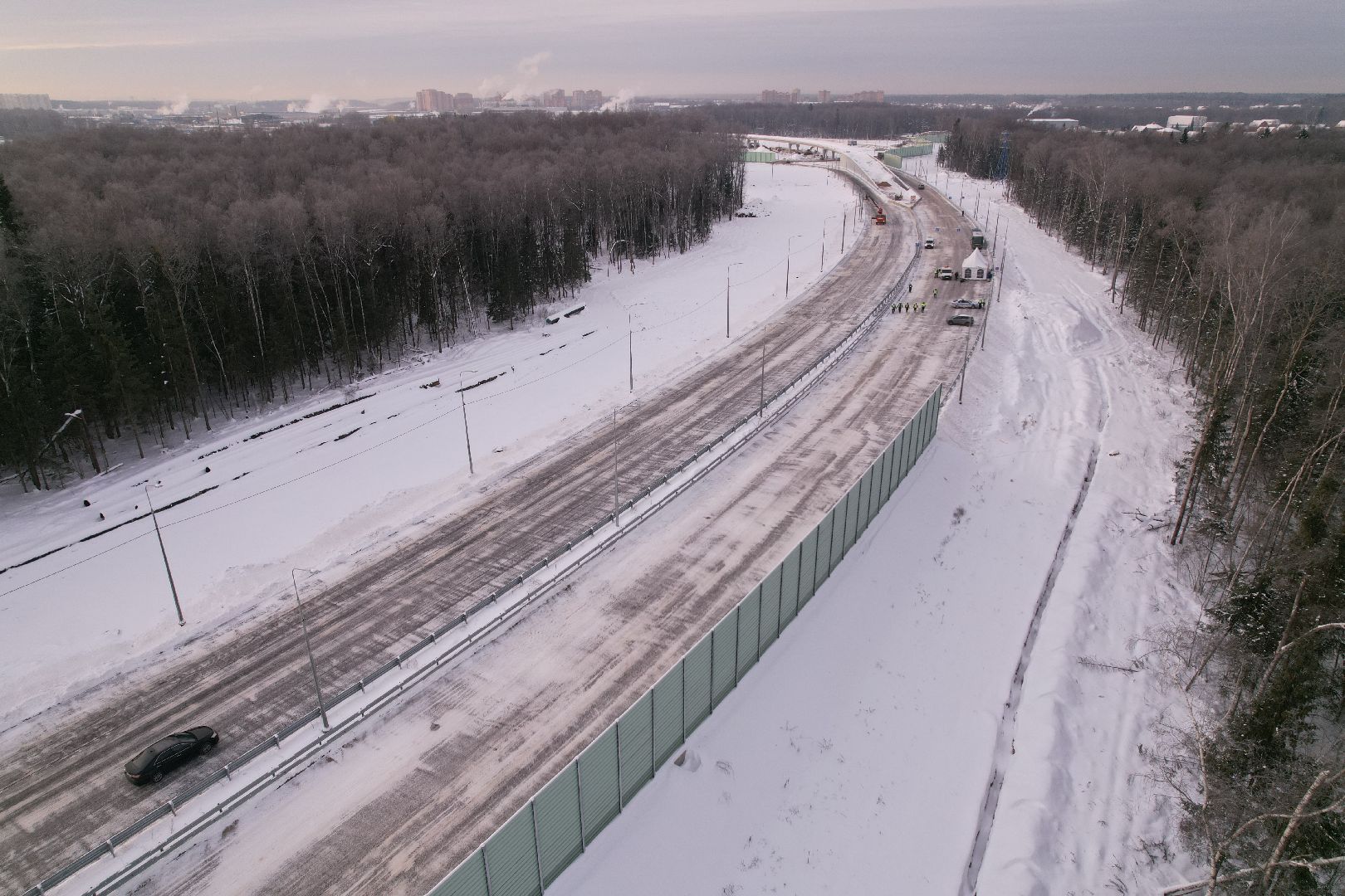 видео с коптера, лобня, дороги, строительство, северный обход,